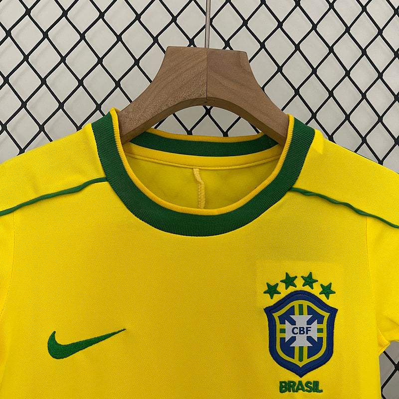 Conjunto Retrô Infantil Seleção Brasil l 1998 - Modelo Torcedor