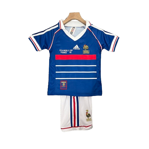 Conjunto Retrô Infantil Seleção França l 1998 - Modelo Torcedor