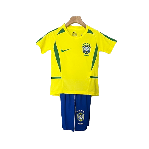 Conjunto Retrô Infantil Seleção Brasil l 2002 - Modelo Torcedor