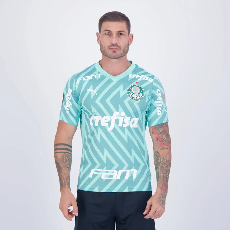 Camisa Palmeiras c/ Patrocínios Goleiro 2024/25 Verde - Modelo Torcedor