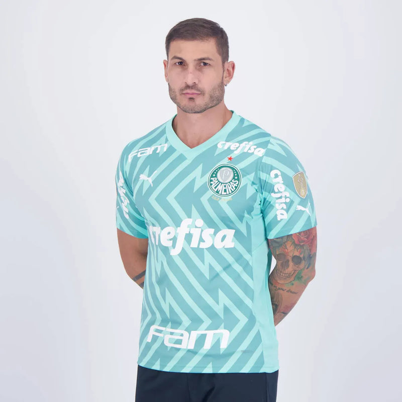 Camisa Palmeiras c/ Patrocínios Goleiro 2024/25 Verde - Modelo Torcedor