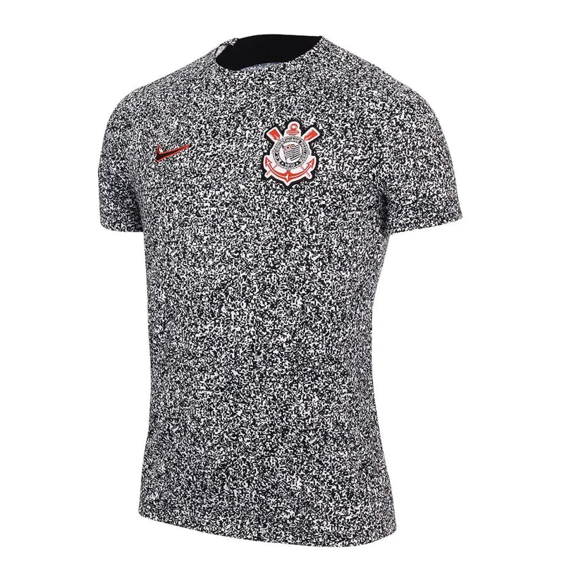 Camisa Corinthians Pré Jogo 2024/25 Branca e Preta - Modelo Torcedor